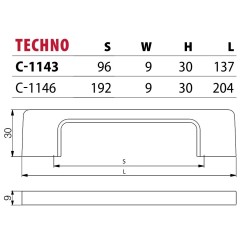 NOMET – Uchwyt meblowy TECHNO C-1143, C-1146