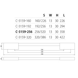 Uchwyt meblowy do szafy elegancki LUNGE