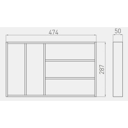 GTV – Wkład na sztućce, organizer, przegrody do szuflady INSERTI B, L–500mm
