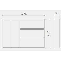 GTV – Wkład na sztućce, organizer, przegrody do szuflady INSERTI A, L–450mm