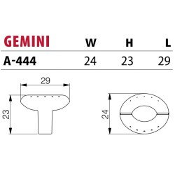 NOMET – Gałka meblowa GEMINI A-444