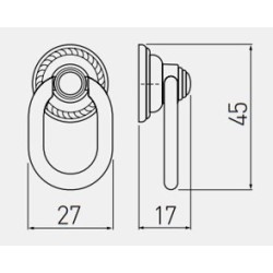 Antyczna kołatka meblowa RENNES retro, vintage