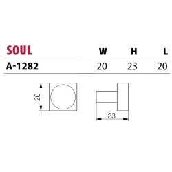 NOMET – Gałka meblowa SOUL A-1282 – Aluminium, Chrom, Satyna