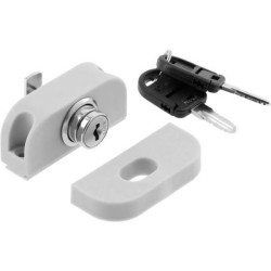 Zamek 18 mm do drzwi meblowych przesuwnych (zamek+plastik)