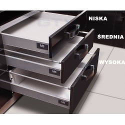 Szuflada GTV MODERN BOX Square H-83mm niska (A), L-250–550mm, cichy domyk, szary