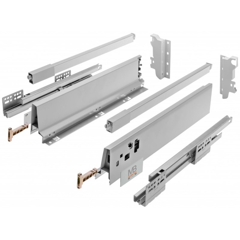 Szuflada GTV MODERN BOX Square H-83mm niska (A), L-250–550mm, cichy domyk, szary