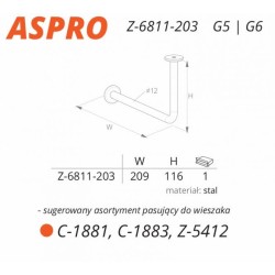 NOMET – Wieszak garderobiany ASPRO Z-6811-203 aluminium