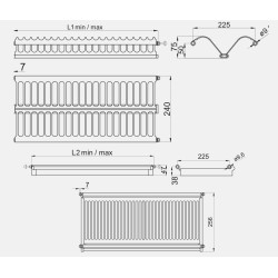 GTV – Ociekarka dwupoziomowa 500/900mm, do montażu, inox