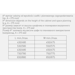 GTV – Ociekarka dwupoziomowa 500/900mm, do montażu, inox