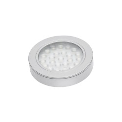 GTV – Oprawa LED srebrna wpuszczana z dystansem Vasco, 12V DC, 1.7W, 24 SMD3528, neutralny, 200cm przewód