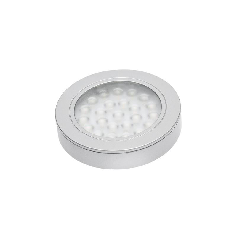 GTV – Oprawa LED srebrna wpuszczana z dystansem Vasco, 12V DC, 1.7W, 24 SMD3528, neutralny, 200cm przewód