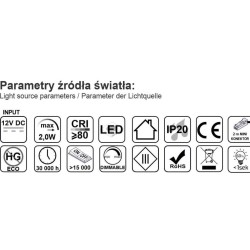 Design Light – Oval dystans czarny 2W oprawa podszafkowa LED barwa neutralna