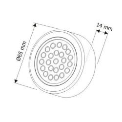 Design Light – Oświetlenie meblowe LED OVAL z dystansem oprawa Inox 2W, barwa CIEPŁA,