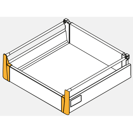 GTV – Złączka frontu wewnętrznego Modern Box Square, średnia