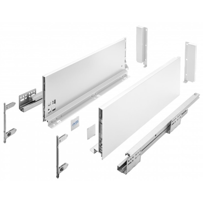 Szuflada GTV AXIS PRO H-167mm wysoka (C), L-250–600mm, cichy domyk, biała