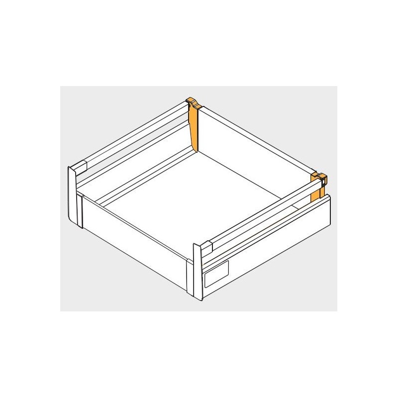 GTV – Złączka ścianki tylnej Modern Box Square, średnia, szara/biała