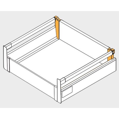 GTV – Złączka ścianki tylnej Modern Box Square, średnia, szara/biała