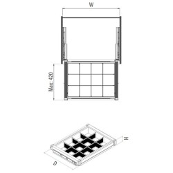 LAreka – Szuflada TB na zegarek, biżuterię, pasek i krawat - organizer 60/70/80/90cm - biała