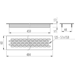 Kratka wentylacyjna W60 mała aluminium