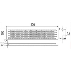 GTV – KRATKA WEN. INOX 500x100