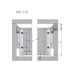 System prowadnic GTV Metalbox Prestige H-118mm, biały