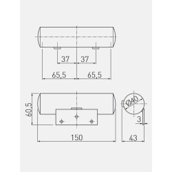 GTV – Nóżka meblowa stalowa BAHIA fi 40 L 150mm chrom