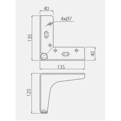 GTV – Nóżka meblowa STGY 135 100mm