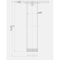 GTV – Noga meblowa – 60x820 (czarna) mocowanie drt09