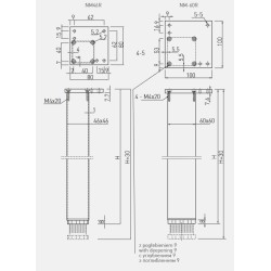 GTV – Noga meblowa – czarna kwadrat 60X60 H-710