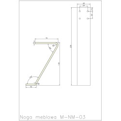 Noga meblowa metalowa wewnętrzna wysokość 130mm