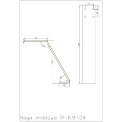 Noga meblowa metalowa zewnętrzna wysokość 130mm