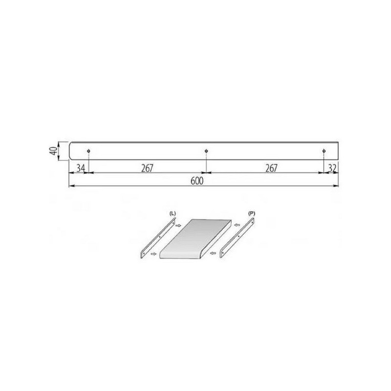 Kronospan – LISTWA LEWA - Aluminium, Biały, Czarny, Czarny mat