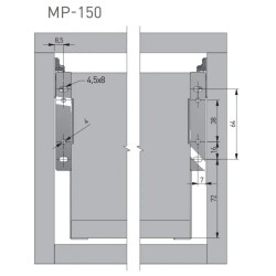 GTV – System prowadnic Metalbox Prestige H-150mm, srebrny