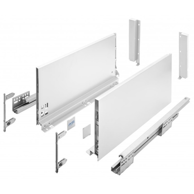 GTV – Szuflada AXIS PRO H-199 super wysoka (D), L-250–600mm, cichy domyk, biała