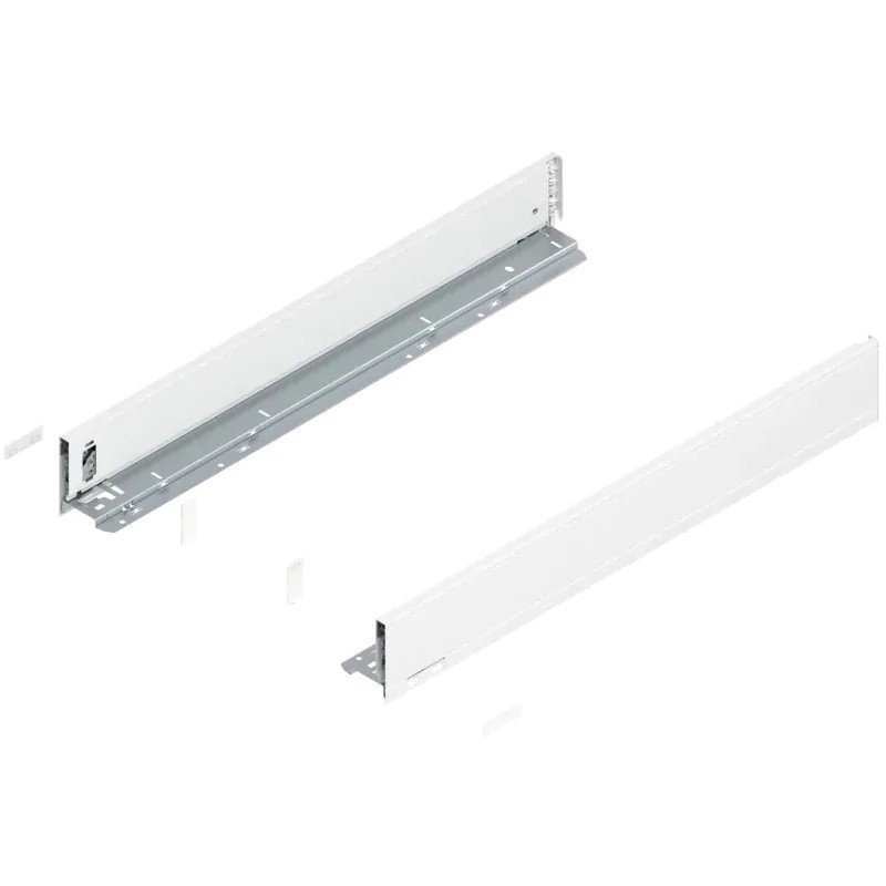 BLUM – Bok szuflady LEGRABOX pure, wys.M (90,5 mm), dł.270–650 mm, lewy/prawy, biały