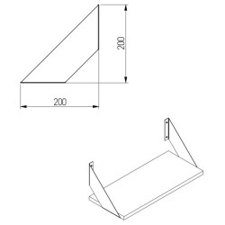 GTV – Podpórka pod półkę Flat 20x20 czarna