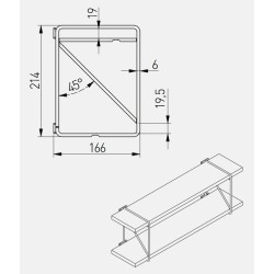 GTV – Podpórka pod półki ROD 21x17cm czarny mat LOFT