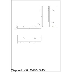 MATRIX – Wspornik pod półkę czarny 150x130 03-15