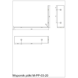 MATRIX – Wspornik pod półkę czarny 200x130 03-20