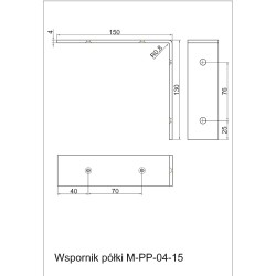 MATRIX – Wspornik pod półkę czarny 150x130 04-15