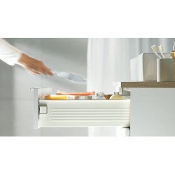 BLUM METABOX bok M (86 mm), 270-550 mm, częściowy wysuw, 25 kg, wersja na wkręty, kremowa