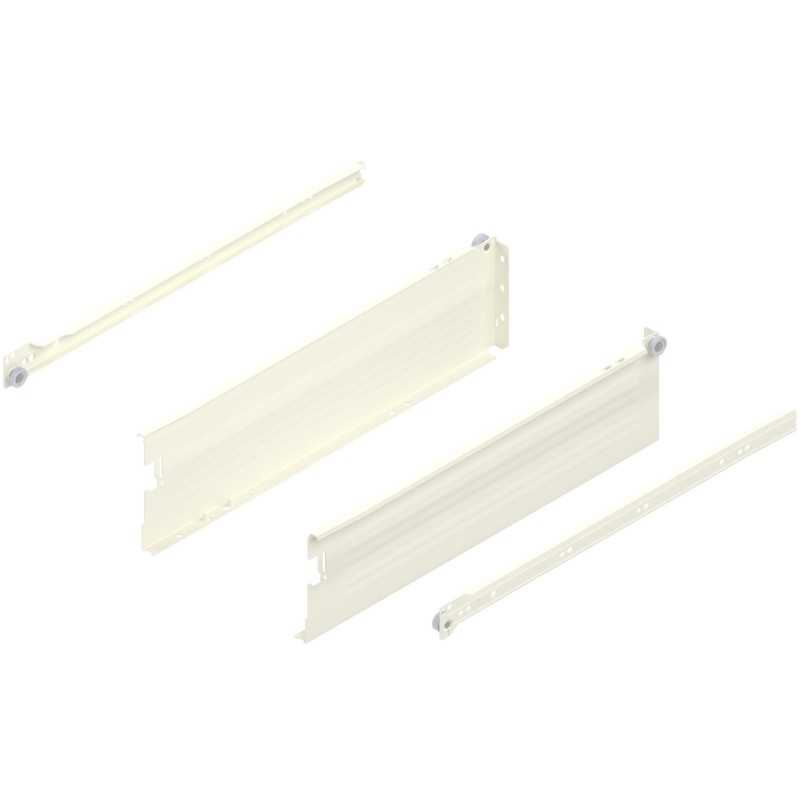 BLUM METABOX bok K (118 mm), 400-550mm, częściowy wysuw, 25 kg, wersja na wkręty, kremowa BLUM METABOX bok K (118 mm), 400-550mm, częściowy wysuw, 25 kg, wersja na wkręty, kremowa