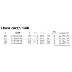 NOMET – CT120-MIDI 4-półki 400 CHROM