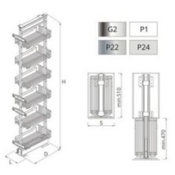 CT120 - MAXI NOMET 5-półek 600 CHROM