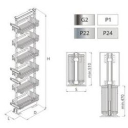 NOMET – CT120 - MAXI 6-półek 400 CHROM