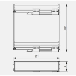 GTV – Kosz cargo MOVIXPRO 300-500 chrom + biała mata (bez prowadnic)