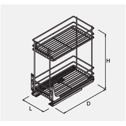 NOMET – Kosz cargo dwupoziomowy Standard Pro, srebrny