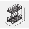 NOMET – Kosz cargo dwupoziomowy Standard Pro, srebrny