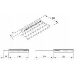 Rejs wieszak wysuwny na ręczniki potrójny L335 WE11.0303.01.001
