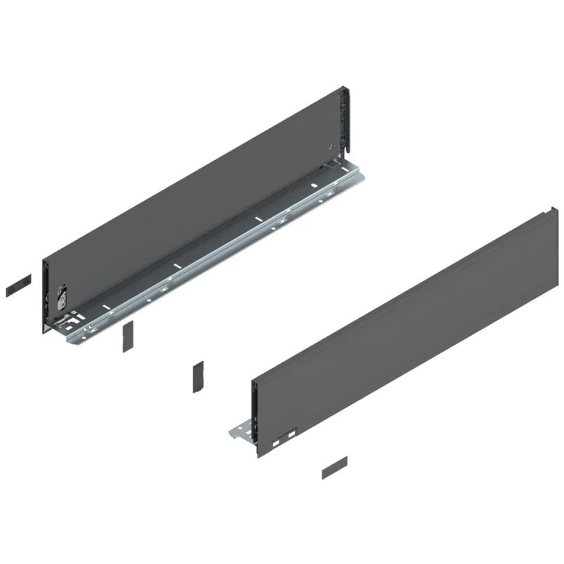 BLUM – Bok szuflady LEGRABOX pure, wys.K (128,5mm), dł.300–600mm, lewy/prawy, antracyt